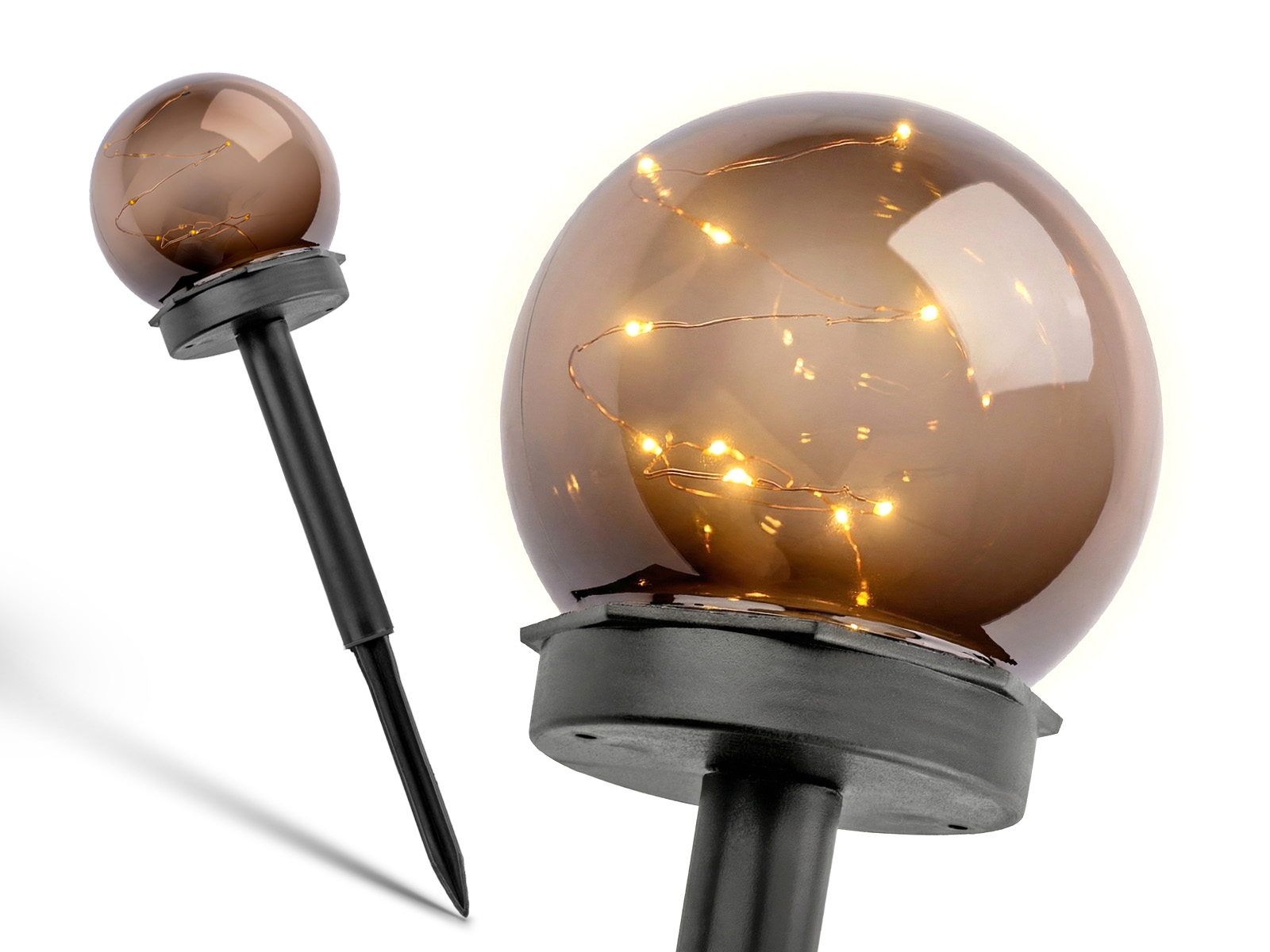 Słupek ogrodowy Solar LED GLOBE 3000K IP44